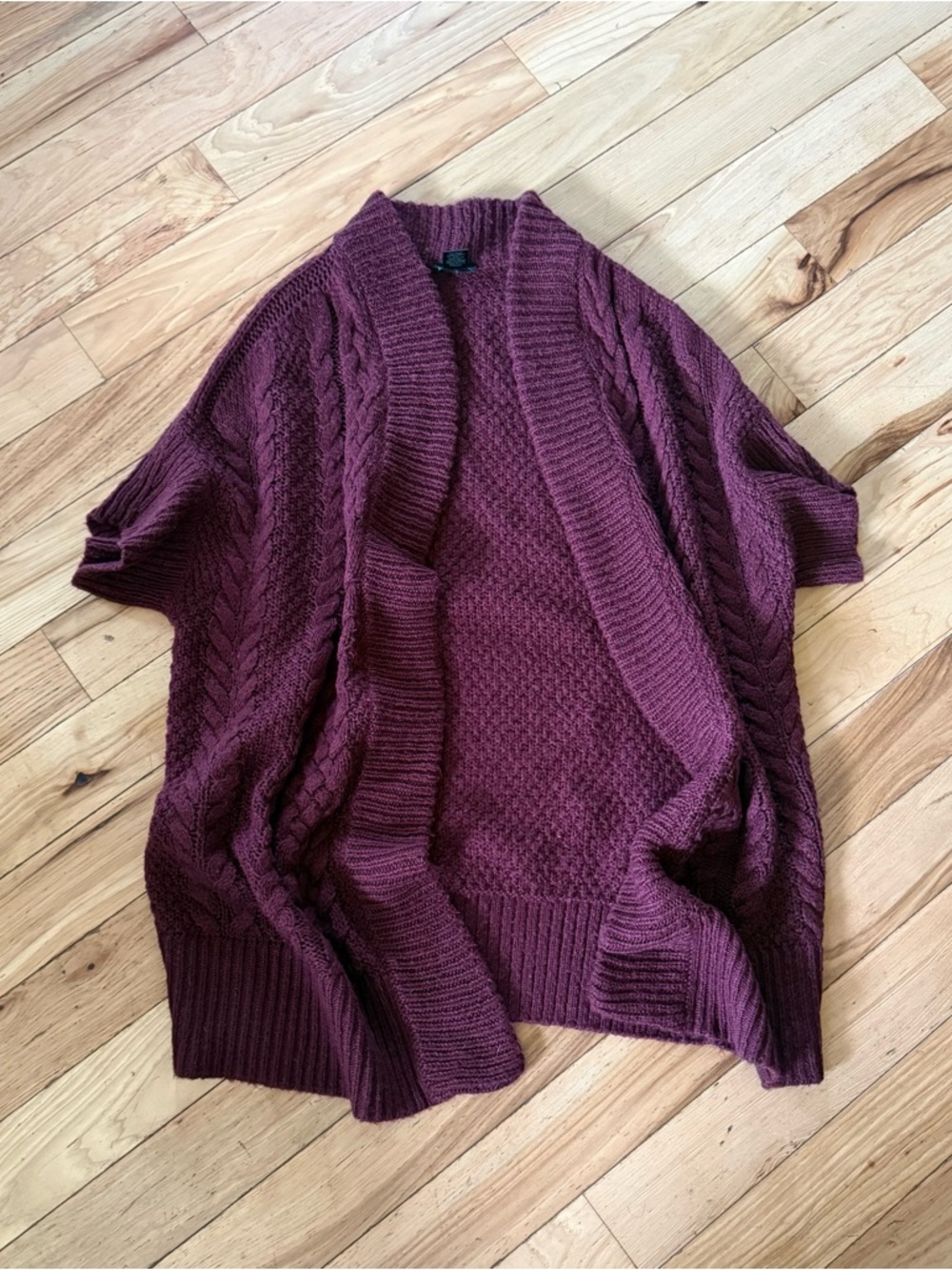 Ann Taylor burgundy Women's Cardigan Cowl Neckline